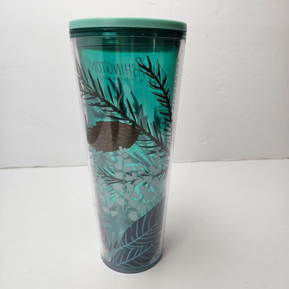 Starbucks Washington Evergreen State Printed 24oz Tumber Venti Pine - No‎ Straw - Picture 3 of 8